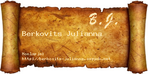 Berkovits Julianna névjegykártya